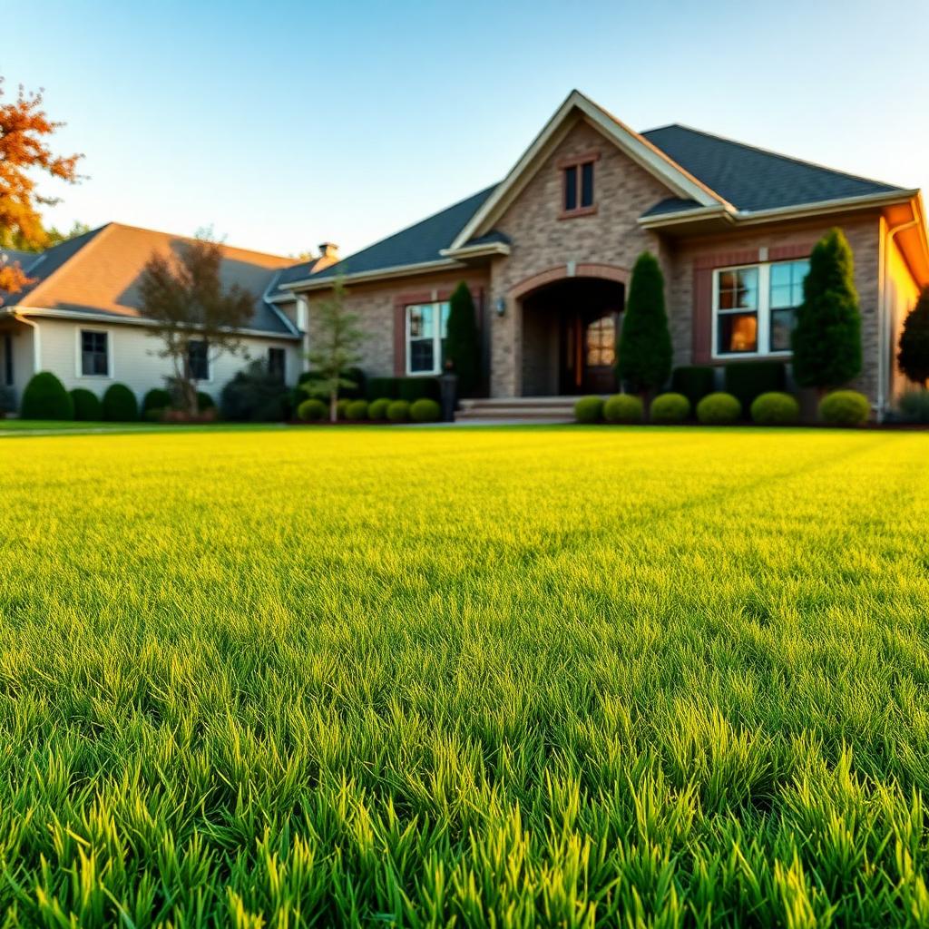 Residential irrigation system on a healthy lawn